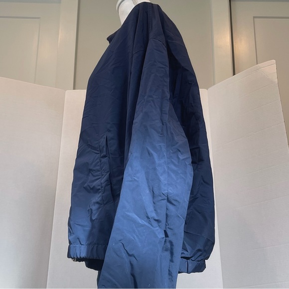 J Crew Lightweight Windbreaker Blue Nylon Jacket with Racing Stripes - Picture 3 of 7